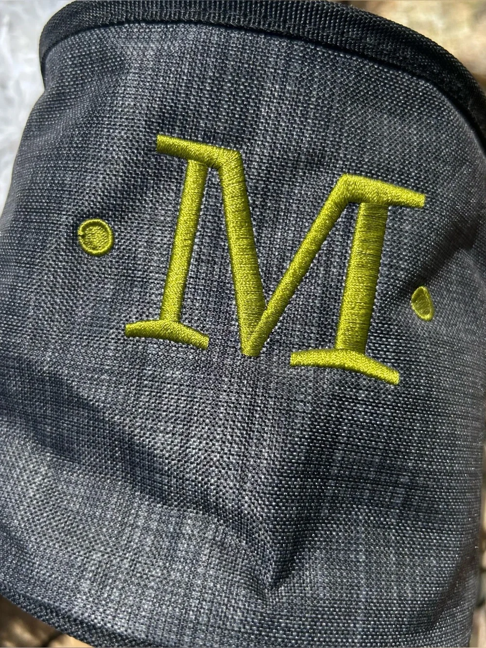 Thirty-One Charcoal Crosshatch Monogram M Oh Snap Bin Basket  New with tag!